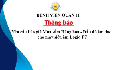 Thông báo Yêu cầu báo giá Mua sắm Hàng hóa - Đầu dò âm đạo cho máy siêu âm Logiq P7